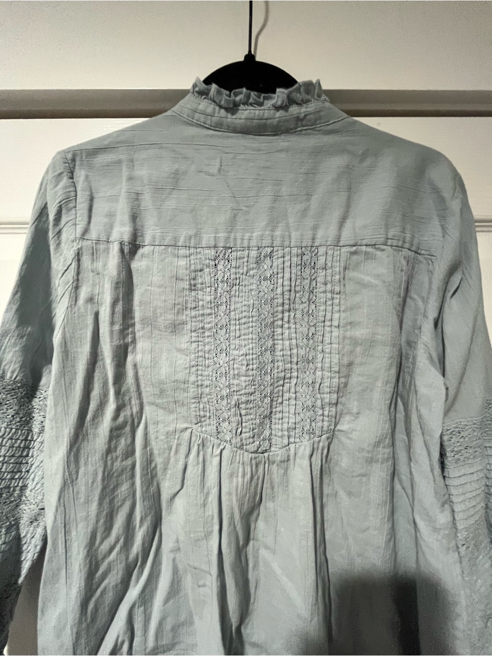 Sundance Light Blue Pintuck Button-Down Shirt - Picture 3 of 7